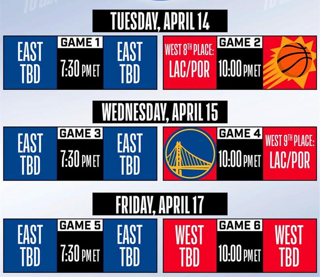 西部前十半数锁定排名 附加赛赛程正式公布